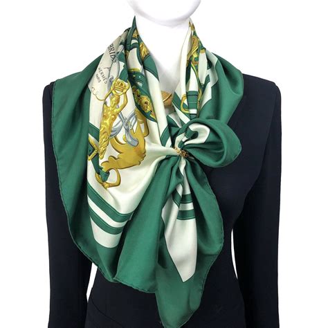 hermes silk scarf green|Hermes silk scarf for women.